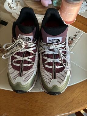 The North Face Burgundy, Olive & Cream Trail Sneakers